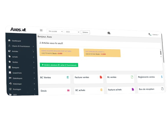 Logiciel de gestion de stock AXES ERP en Tunisie